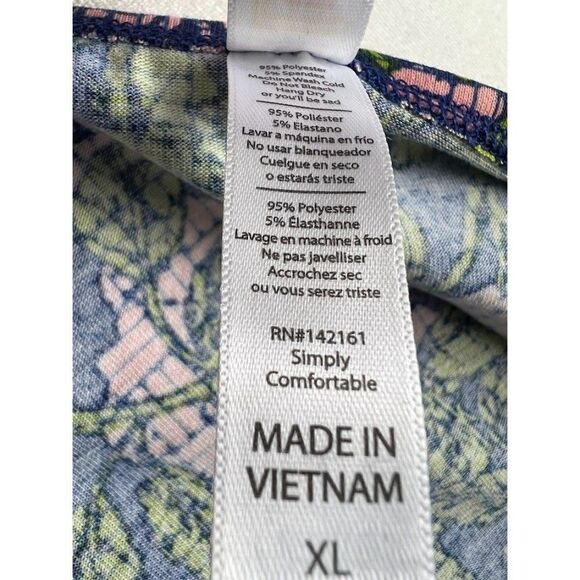 LuLaRoe Classic T High Low Hem Blue Pink Green Rose Top XL - Picture 3 of 3